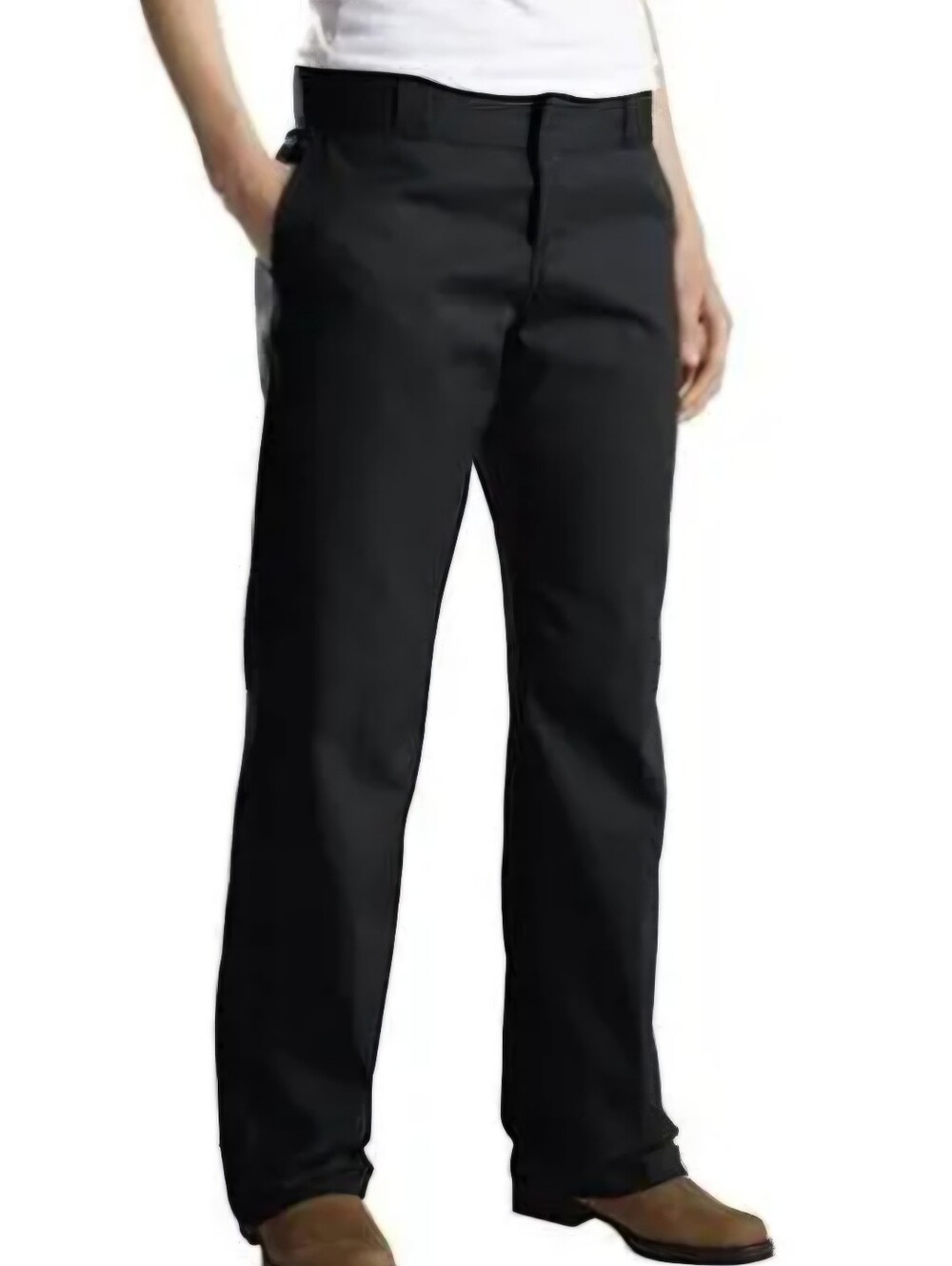 DICKIES 774 Original Fit Mid-Rise Straight Leg Work Pants Size 12R Black.